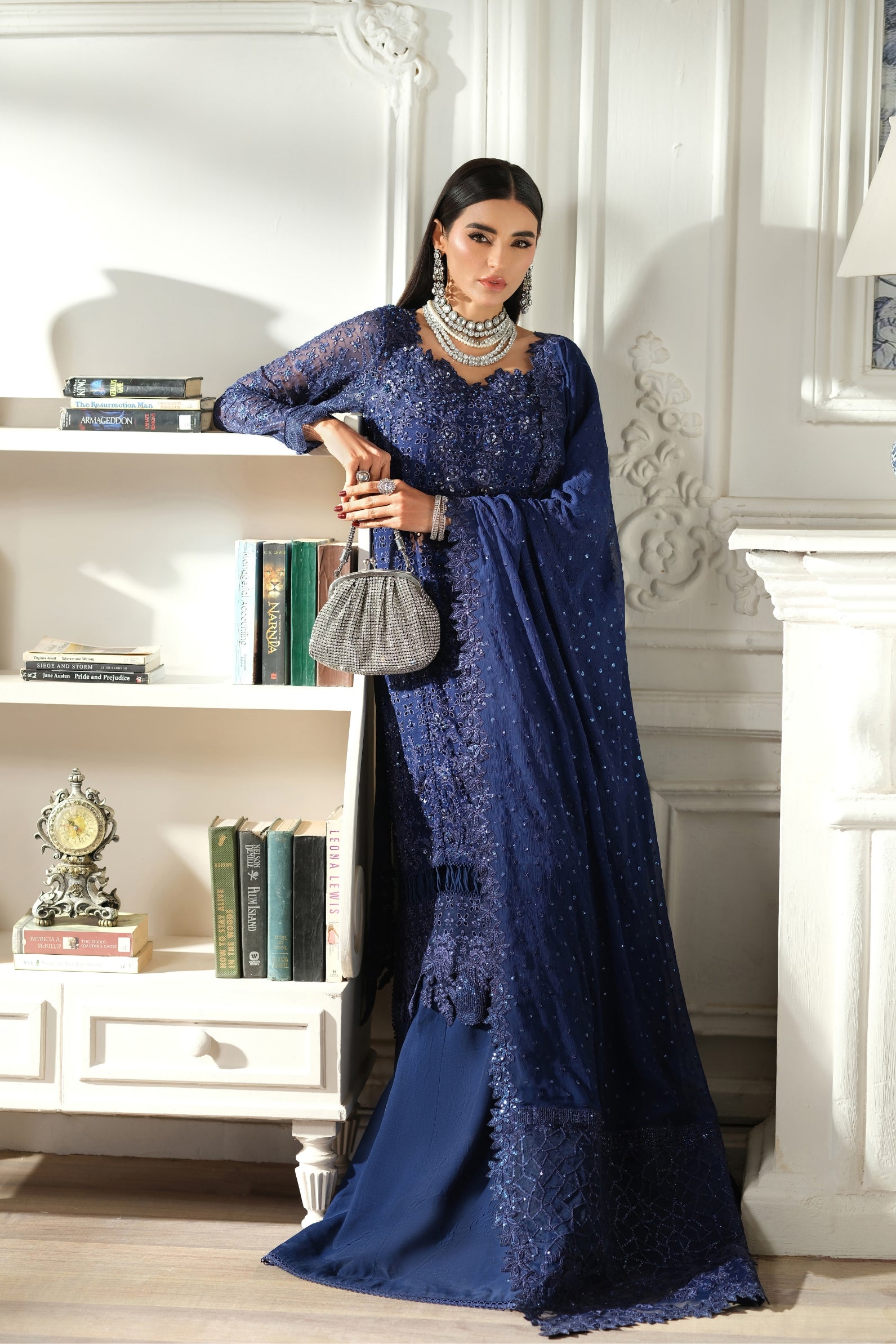 Maryam Hussain | Meer Embroidered Chiffon | Vasal Meer-04