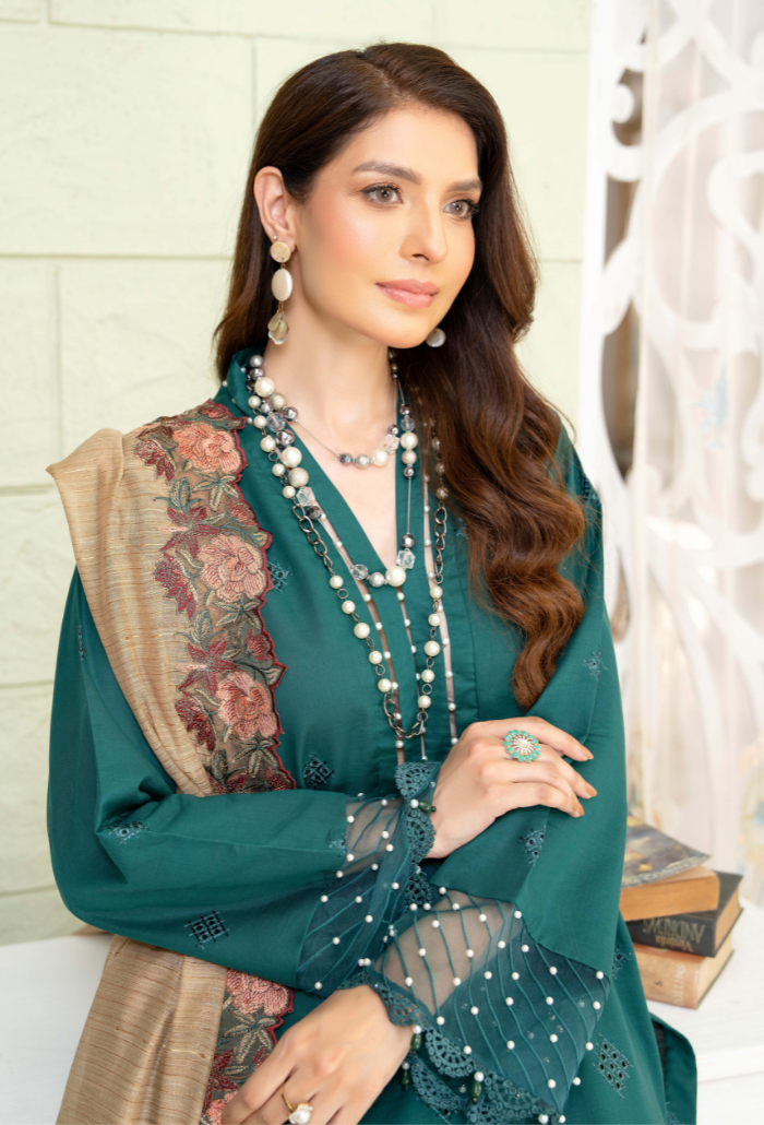 Humdum | Baad e Baharan Lawn | Baad e Baharan - D07 - Official HumDum stockist in UK - Sakeena London