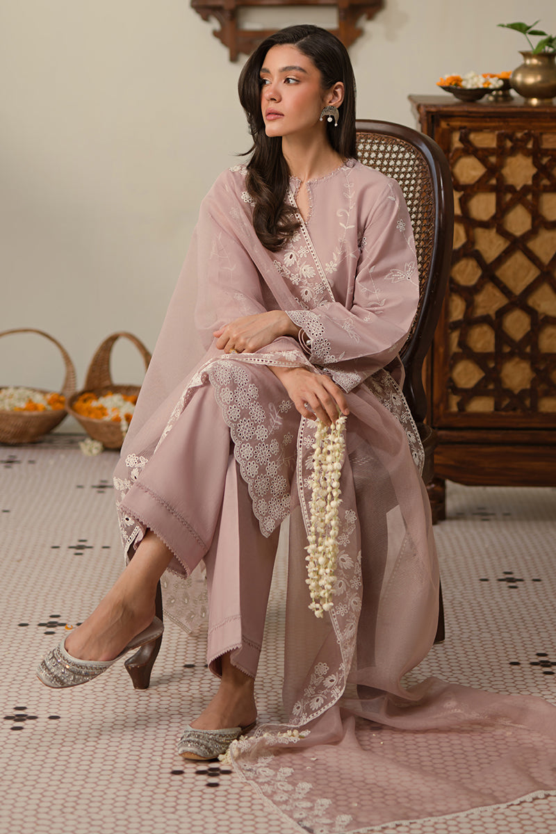 Cross Stitch | Chikankari Lawn 25 | MAUVE GLAM - Official Cross Stitch stockist in UK - Sakeena London