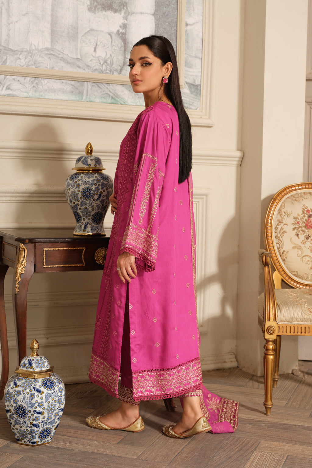 Johra | Silsila Embroidered Viscose | JH-255-SIL - Official Johra stockist in UK - Sakeena London