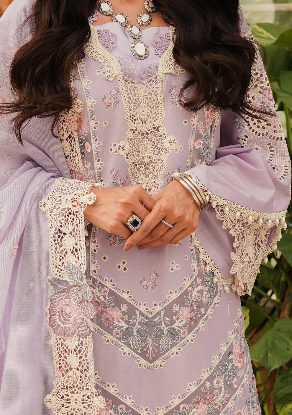 Kahf Premium | Luxury Lawn 24 | KLE-01B Lilac - Official Kahf Premium stockist in UK - Sakeena London