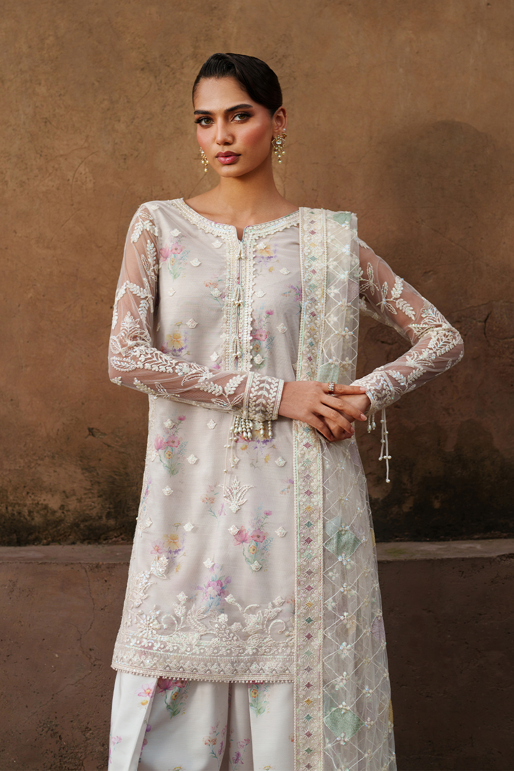 Iznik | Festive Formal | UE-534 Embroidered Net - Official Iznik stockist in UK - Sakeena London