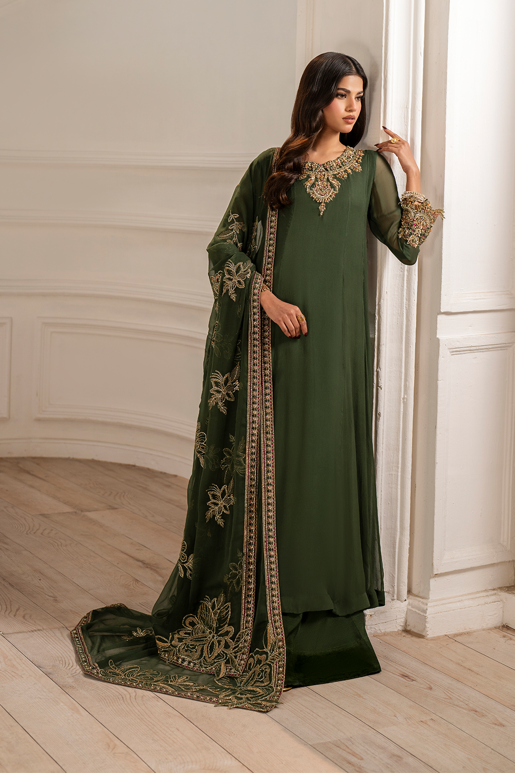 Iznik I Festive Formal I UE-416 Embroidered Chiffon - Official Iznik stockist in UK - Sakeena London