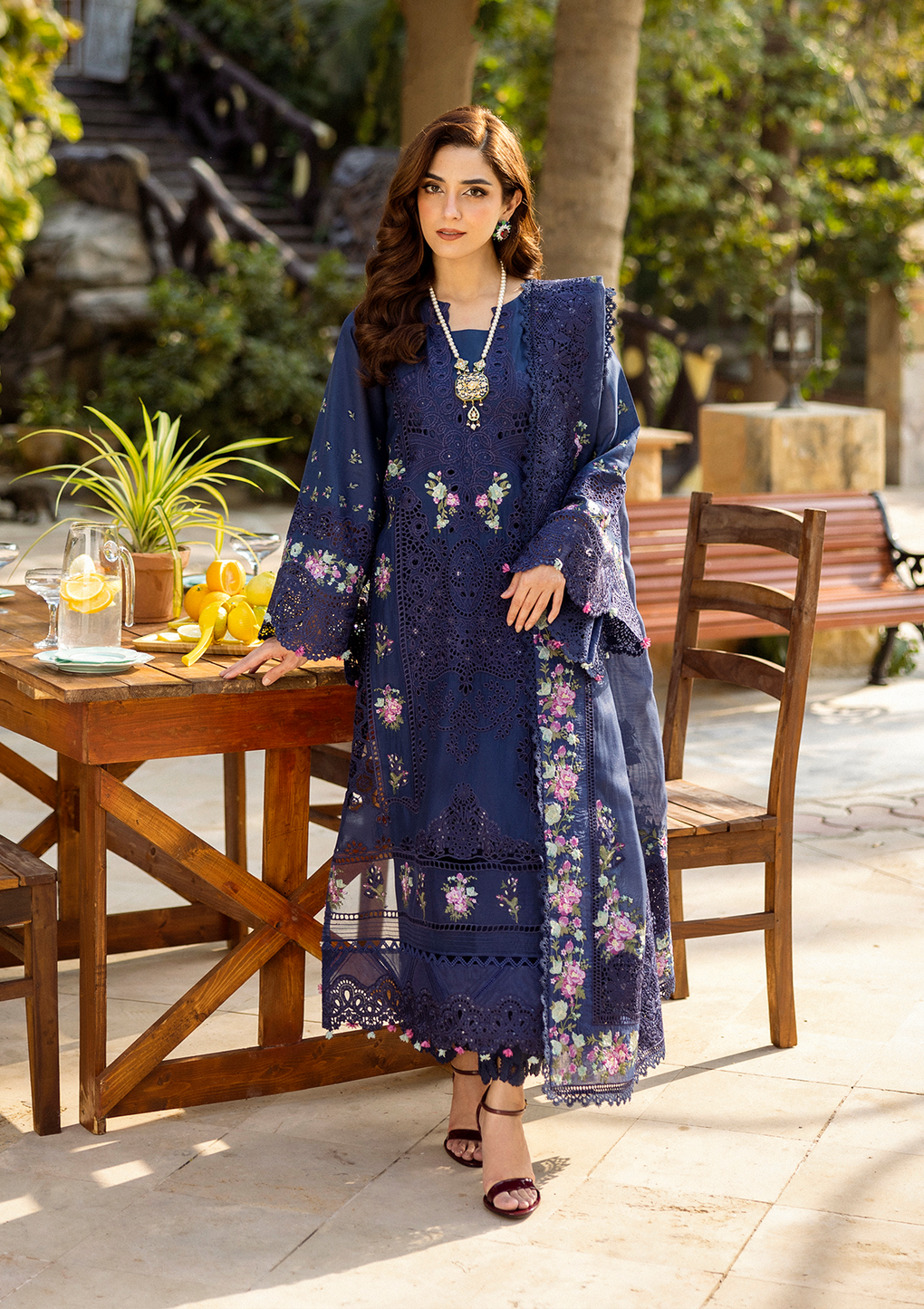 Elaf Premium | Luxury Lawn 25 | ELM-06 NEELAM - Official Elaf Premium stockist in UK - Sakeena London