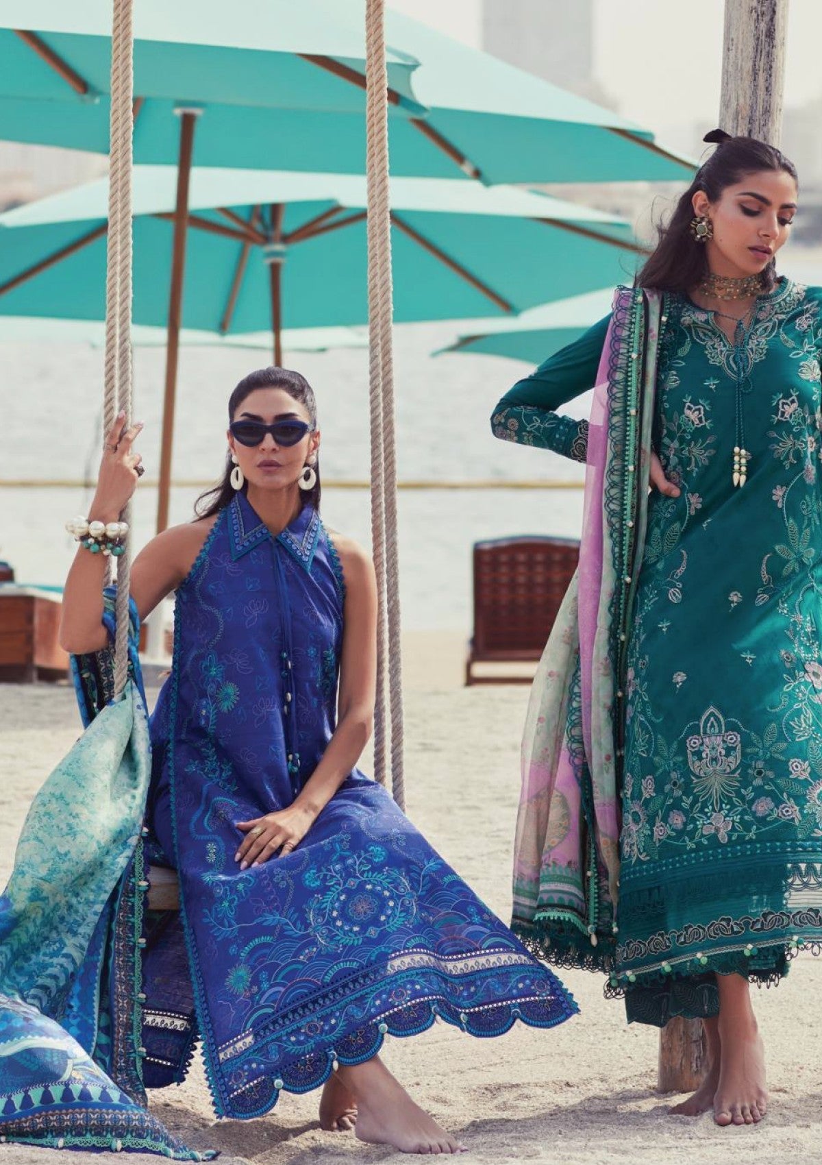 Lawn - Farah Talib Aziz - Luxury Unstitched - FTL25#06 - Beryl Deep Blue