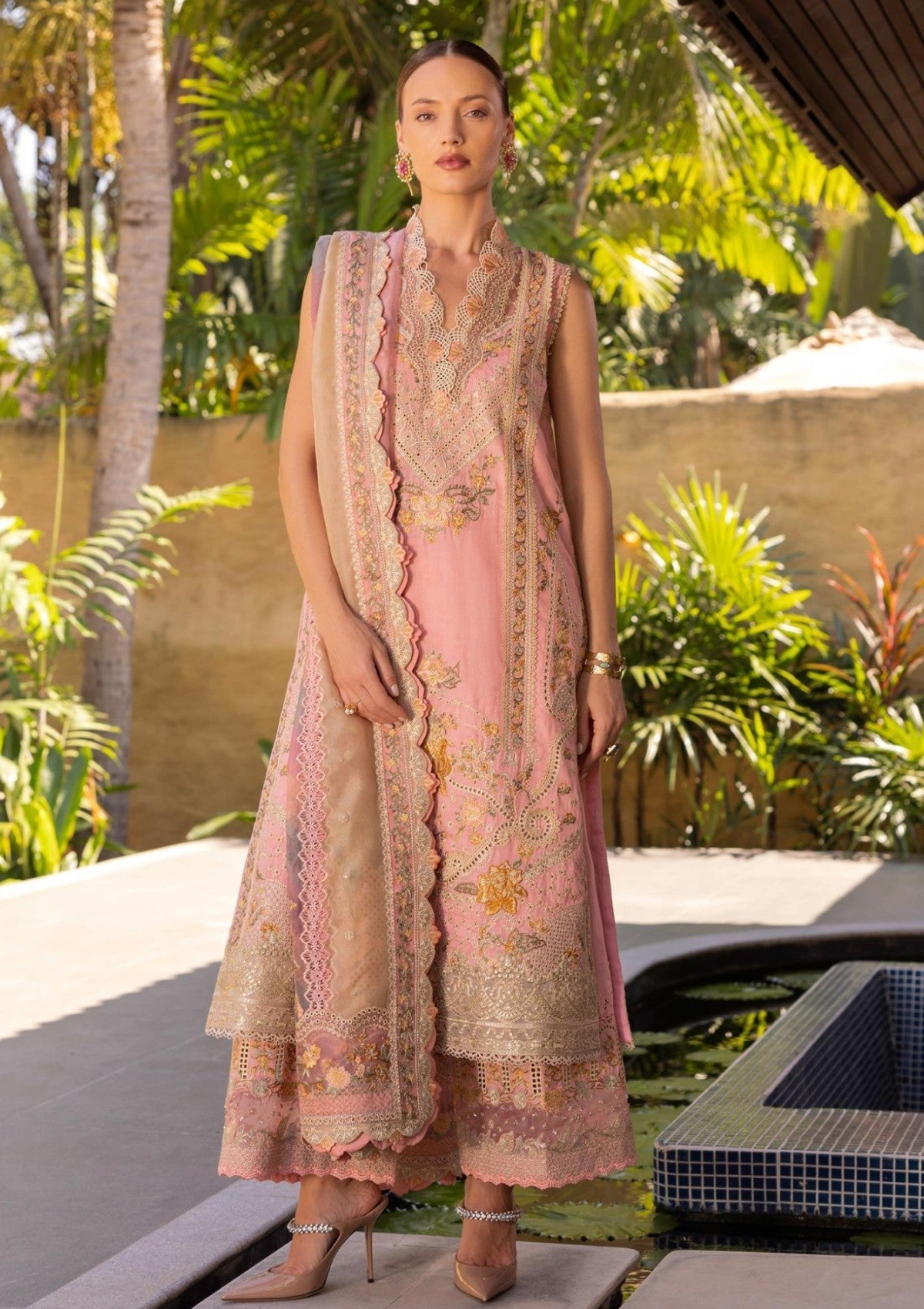 Lawn - Faiza Saqlain - Zinnia Luxury 25 - Peony