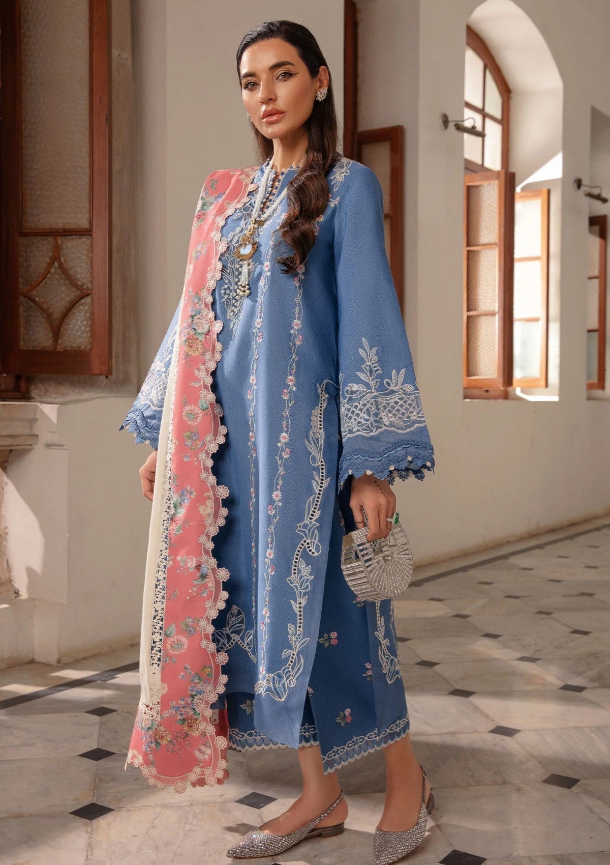 Winter Collection - Crimson - Aaleen - Winter Unstitched 24 - Modern Memsaab