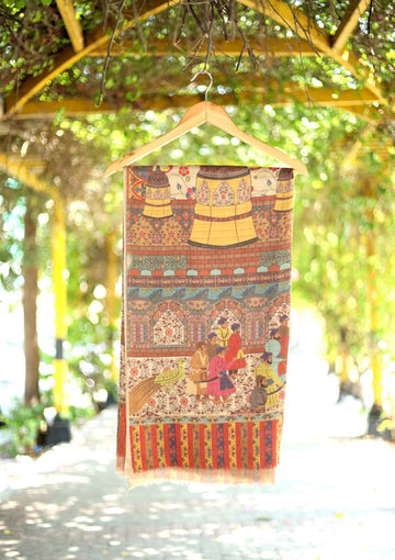 Digital Printed Wool Shawl D - 12 - Brown