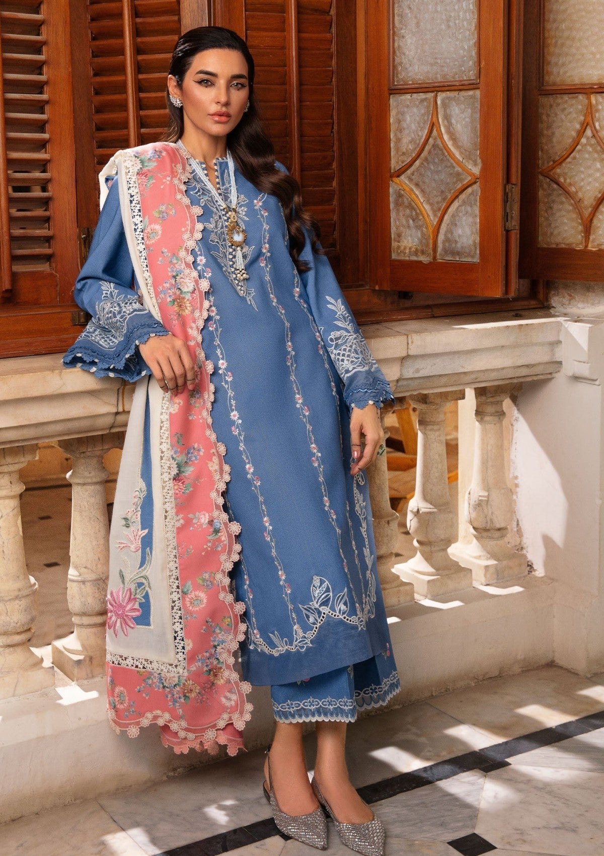 Winter Collection - Crimson - Aaleen - Winter Unstitched 24 - Modern Memsaab