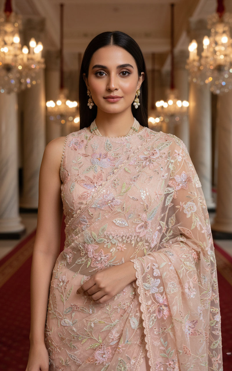 Threads and Motifs | Formal Dresses 25 | Embroidered Saree - Official Threads and Motifs stockist in UK - Sakeena London