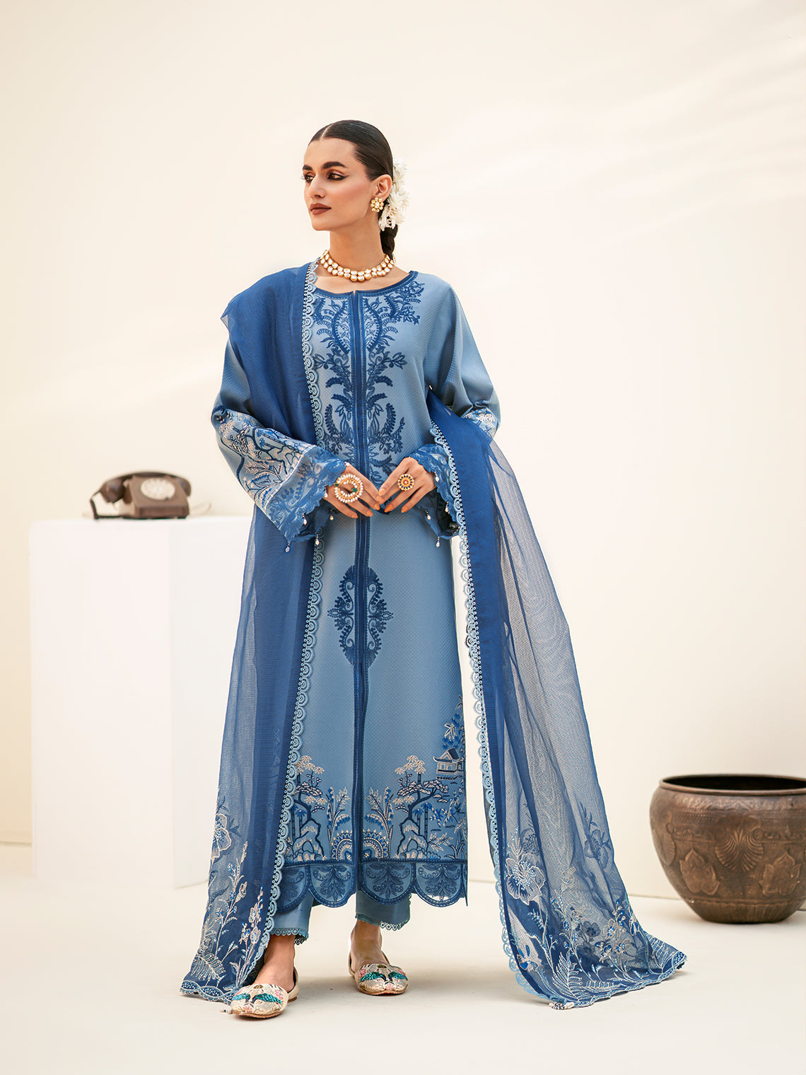 Fozia Khalid | Eid Edit 24 | Aquamarine - Official Fozia Khalid stockist in UK - Sakeena London