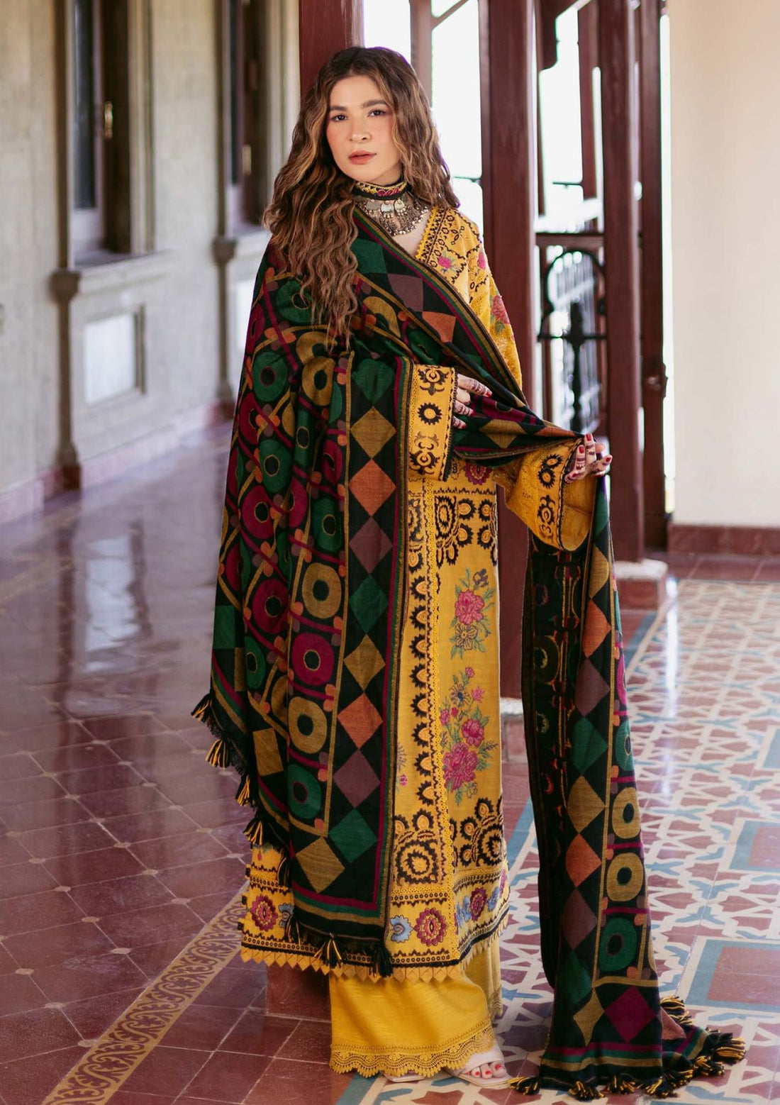 Winter Collection - Maryam Hussain - Winter Shawl 24 - D#5 - Hazel