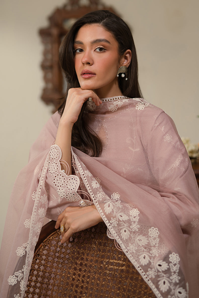 Cross Stitch | Chikankari Lawn 25 | MAUVE GLAM - Official Cross Stitch stockist in UK - Sakeena London
