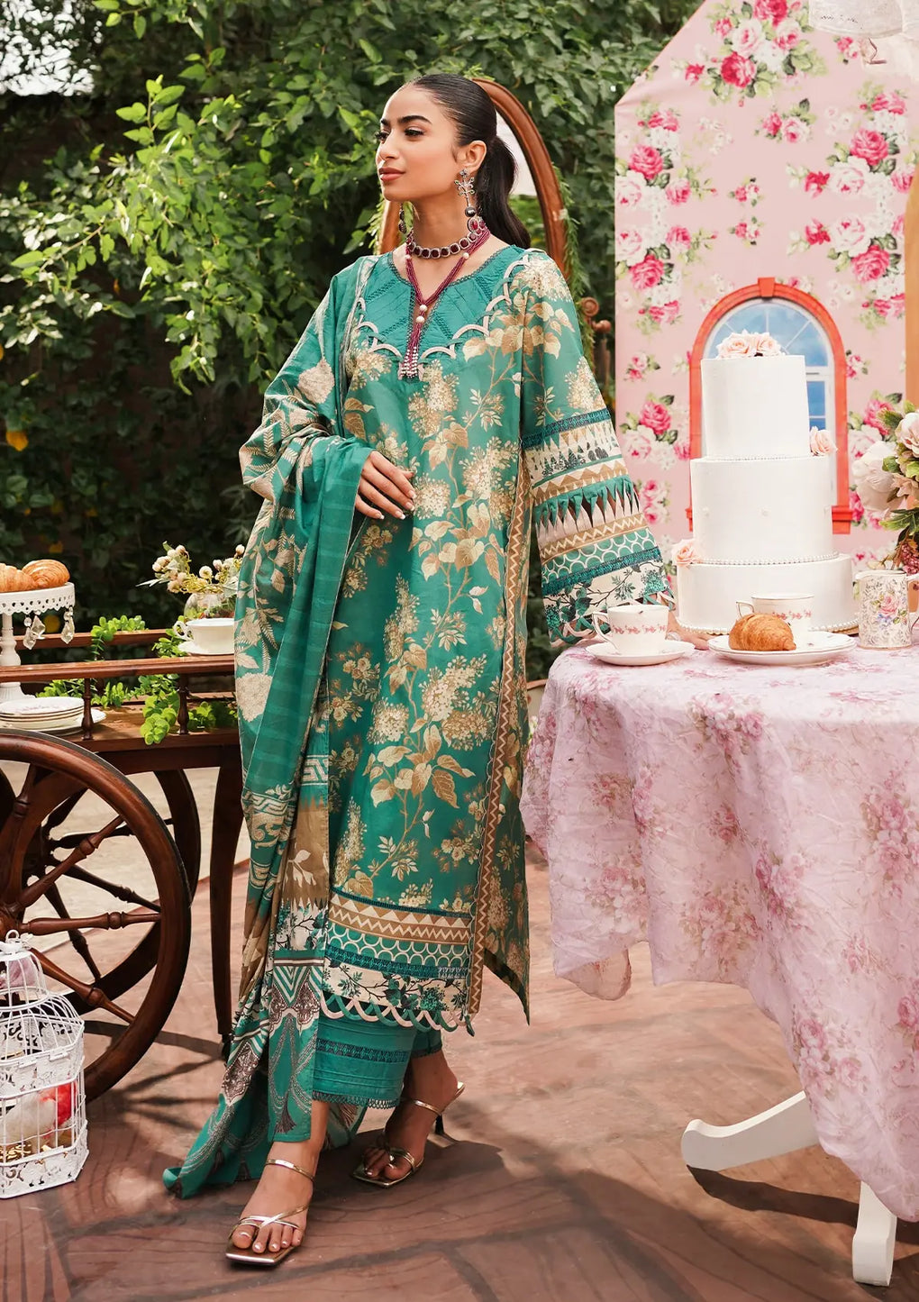 Elaf Premium | Printed Collection 24 | EEP-04B - Chic Teal - Official Elaf Premium stockist in UK - Sakeena London
