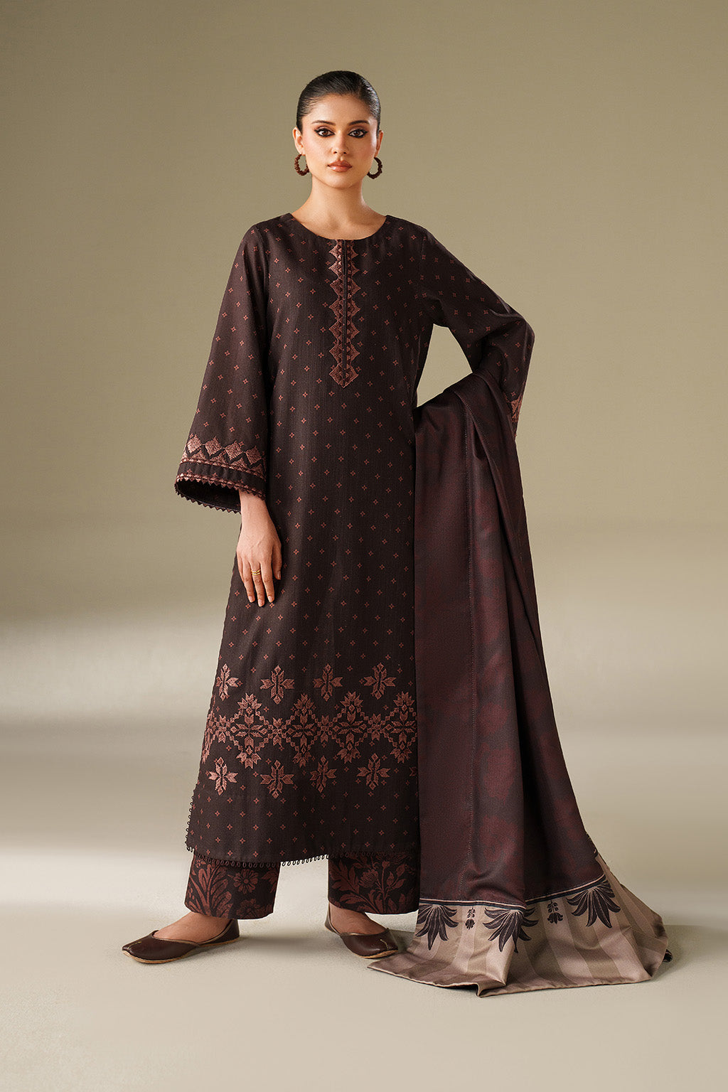 Iznik | Winter Chapter 25 | UE-559 Printed Khaddar - Official Iznik stockist in UK - Sakeena London