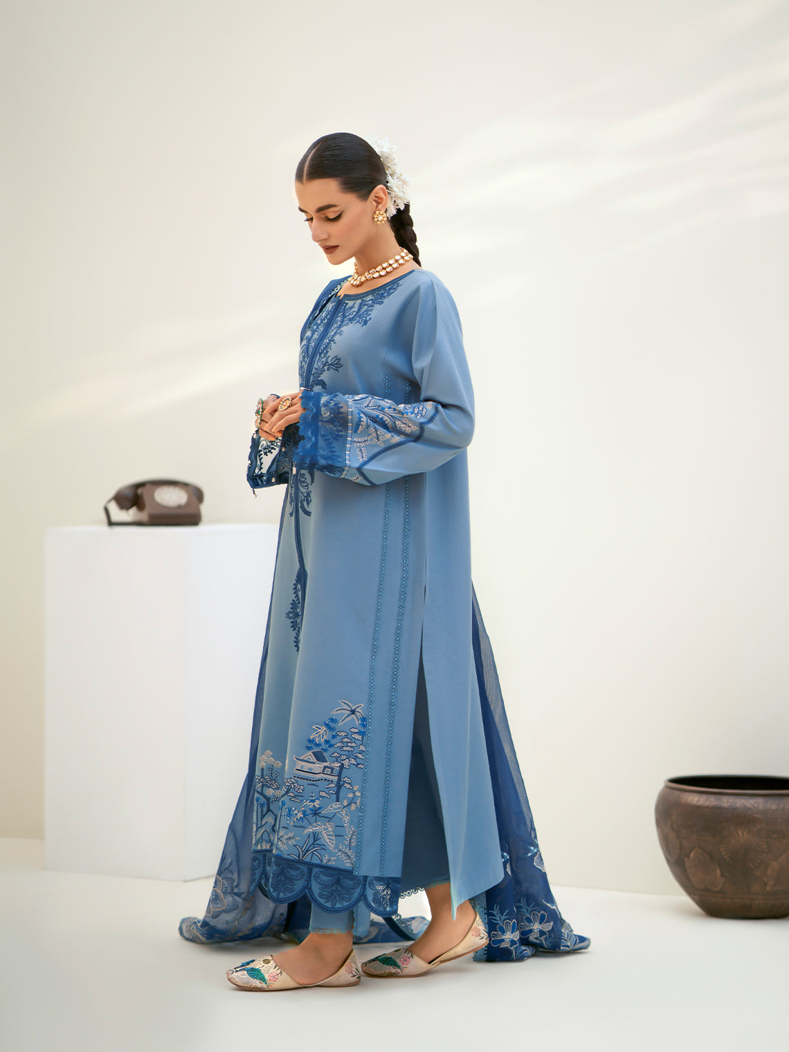 Fozia Khalid | Eid Edit 24 | Aquamarine - Official Fozia Khalid stockist in UK - Sakeena London