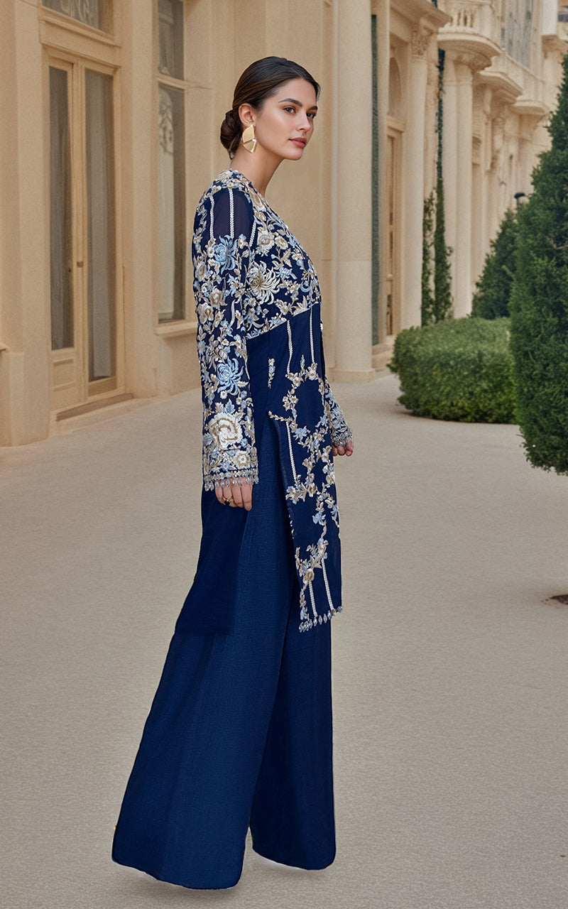 Threads and Motifs | Formal Dresses 25 | Chiffon Embroidered Shirt - Official Threads and Motifs stockist in UK - Sakeena London