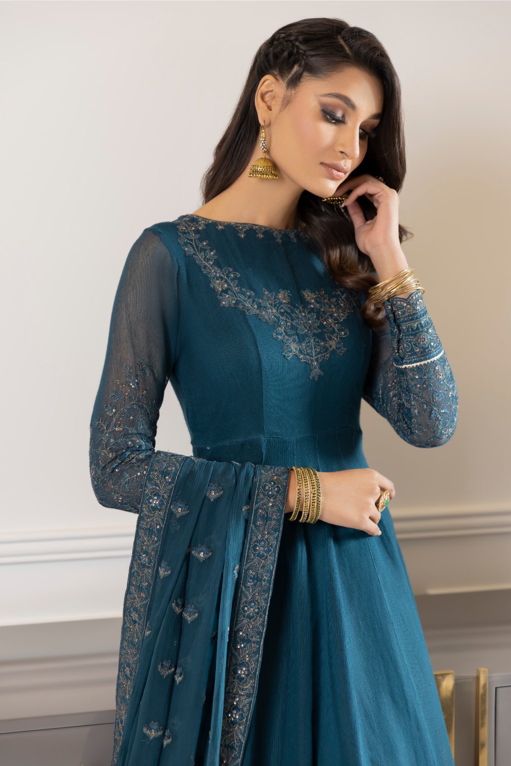 Iznik | Ready to Wear | IP-169 - BLUE DELPHINIUM - Official Iznik stockist in UK - Sakeena London