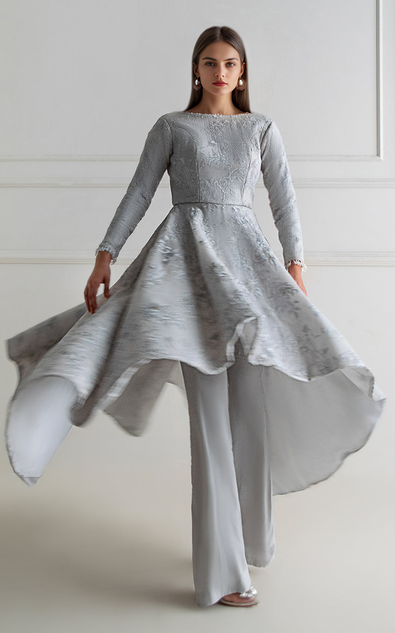 Threads and Motifs | Formal Dresses 25 | Organza Embroidered Dress - Official Threads and Motifs stockist in UK - Sakeena London
