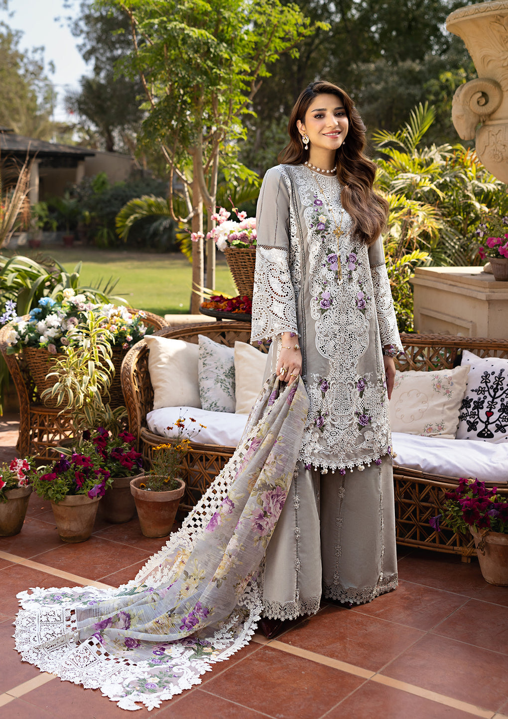 Elaf Premium | Luxury Lawn 25 | ELM-05 RAMSHA - Official Elaf Premium stockist in UK - Sakeena London