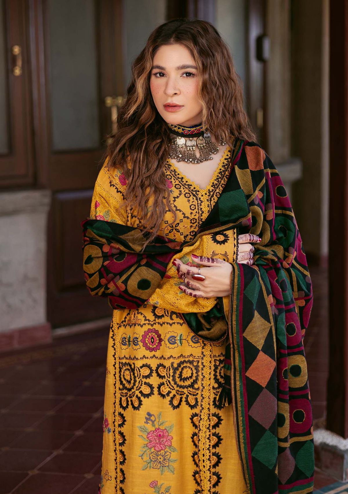 Winter Collection - Maryam Hussain - Winter Shawl 24 - D#5 - Hazel