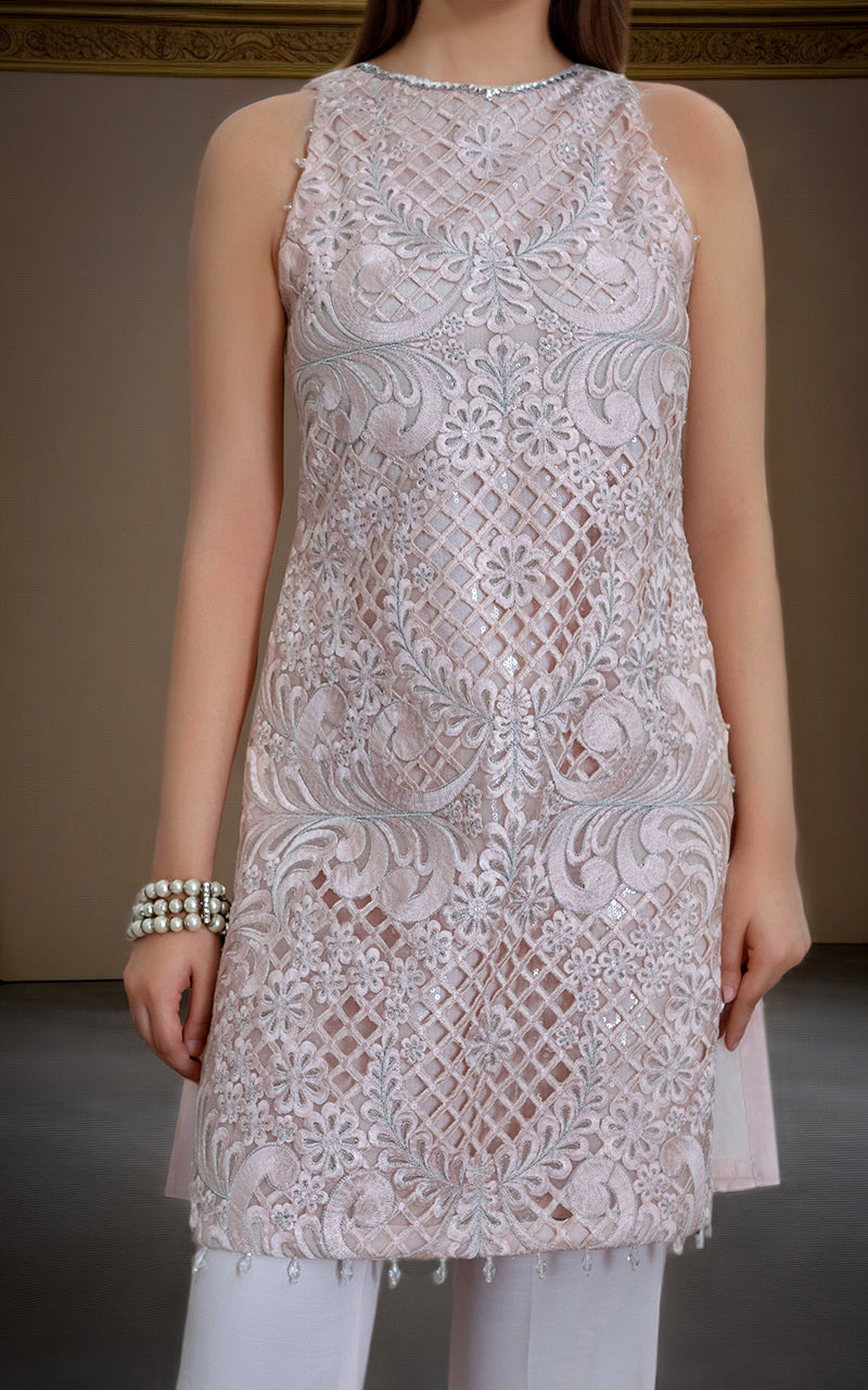 Threads and Motifs | Formal Dresses 25 | Organza Embroidered Shirt - Official Threads and Motifs stockist in UK - Sakeena London