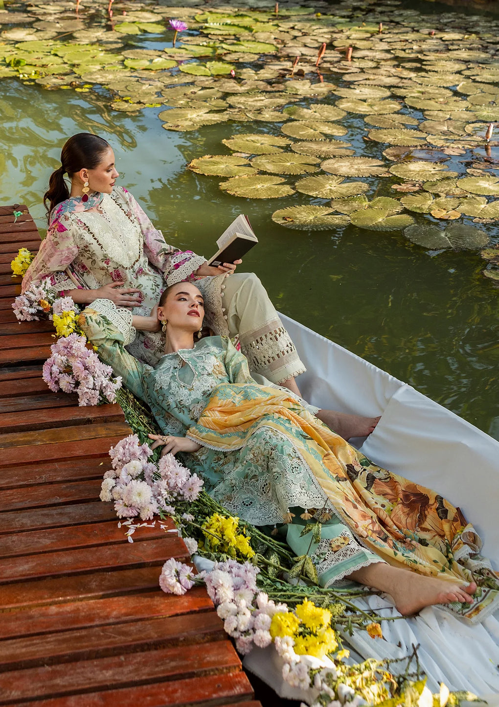 Elaf Premium | Print Chikankari 25 | ELK-06A PISTACHIO DREAMS - Official Elaf Premium stockist in UK - Sakeena London