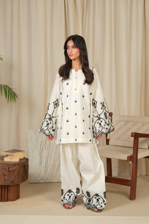 Noor by Saadia Asad | Noor Pret 25 | D2 - Monochrome Flair - Official Noor by Saadia Asad stockist in UK - Sakeena London