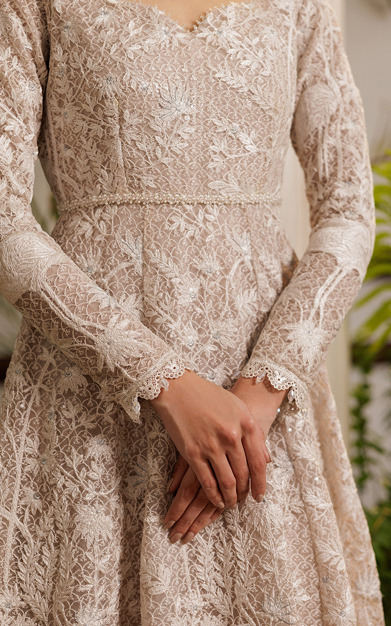 Threads and Motifs | Formal Dresses 25 | Net Embroidered Dress - Official Threads and Motifs stockist in UK - Sakeena London