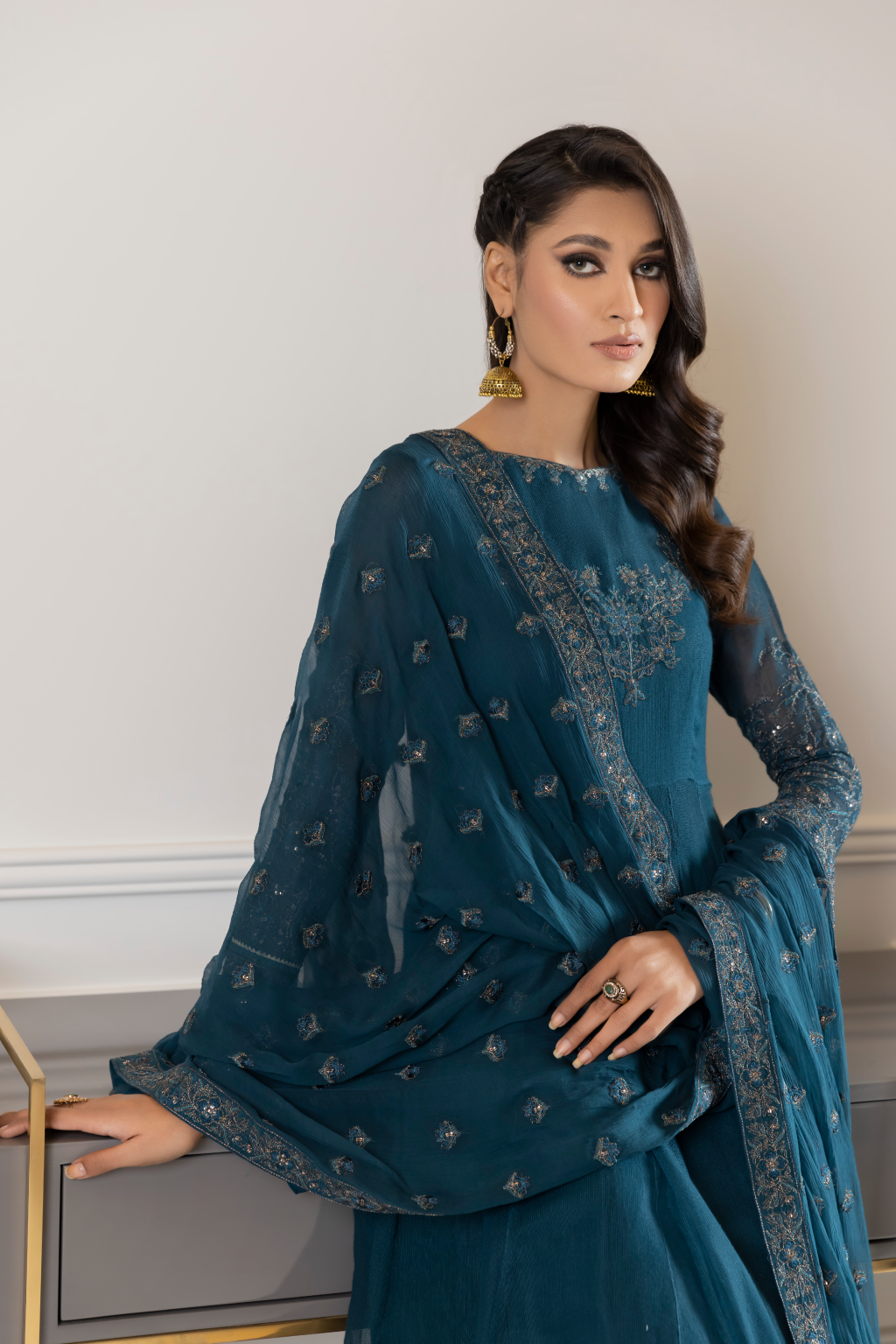 Iznik | Ready to Wear | IP-169 - BLUE DELPHINIUM - Official Iznik stockist in UK - Sakeena London