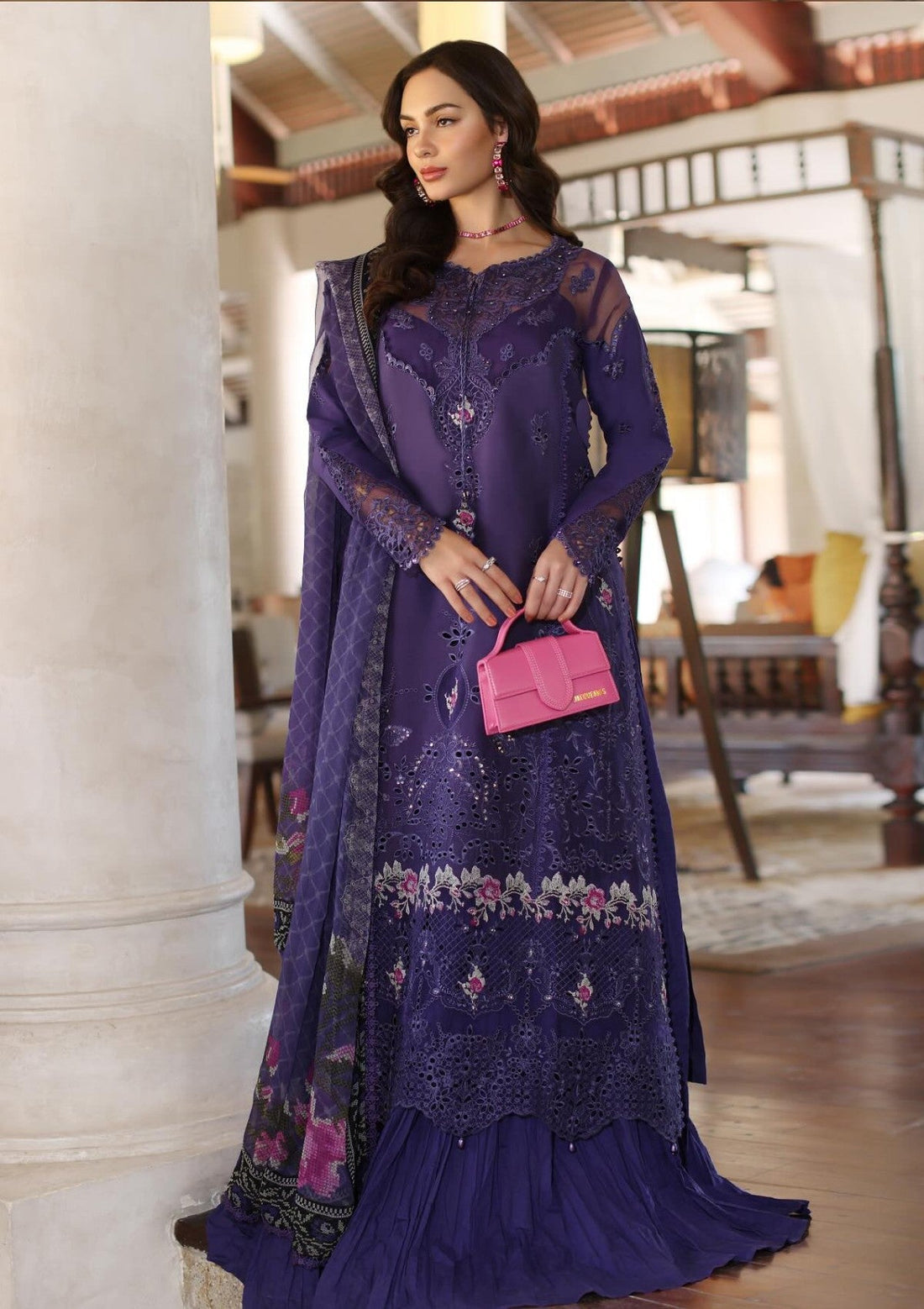 Lawn - Noor By Saadia Asad - Eid Luxury - Handwork Laserkari - NEH25#4B