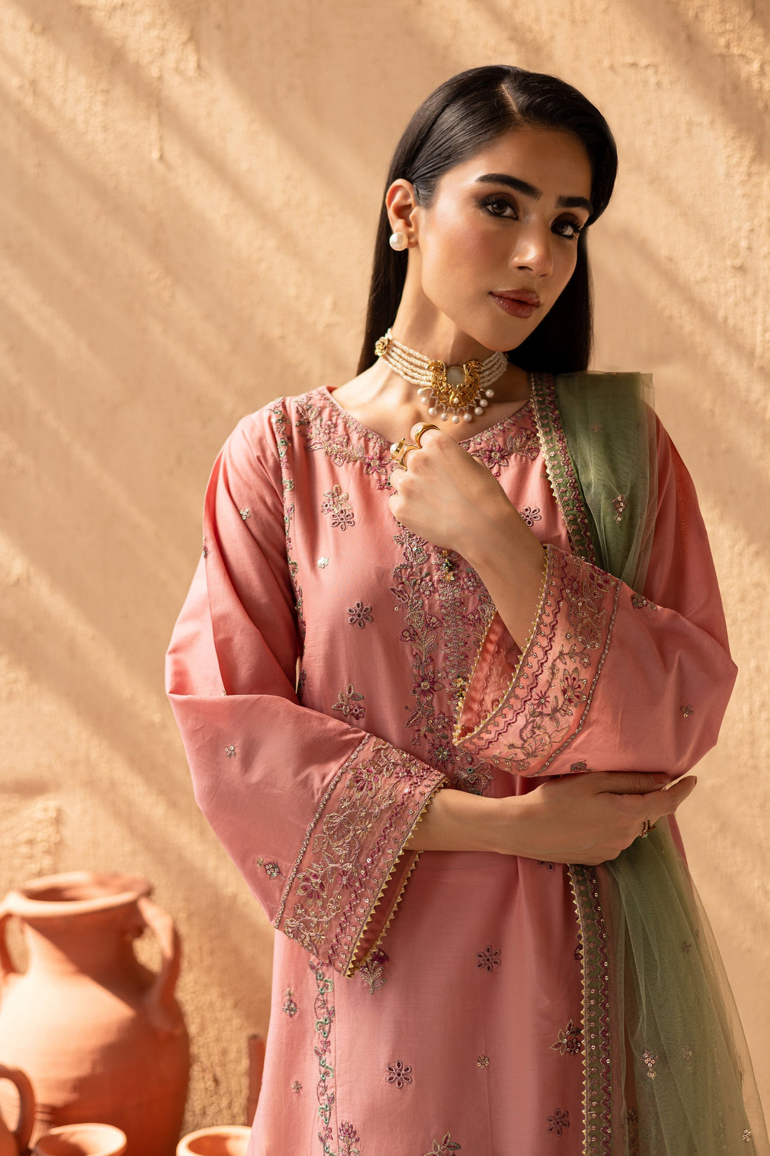 Batik | Nyra Embroidered Summer Solids | Anastasia - Official Batik stockist in UK - Sakeena London