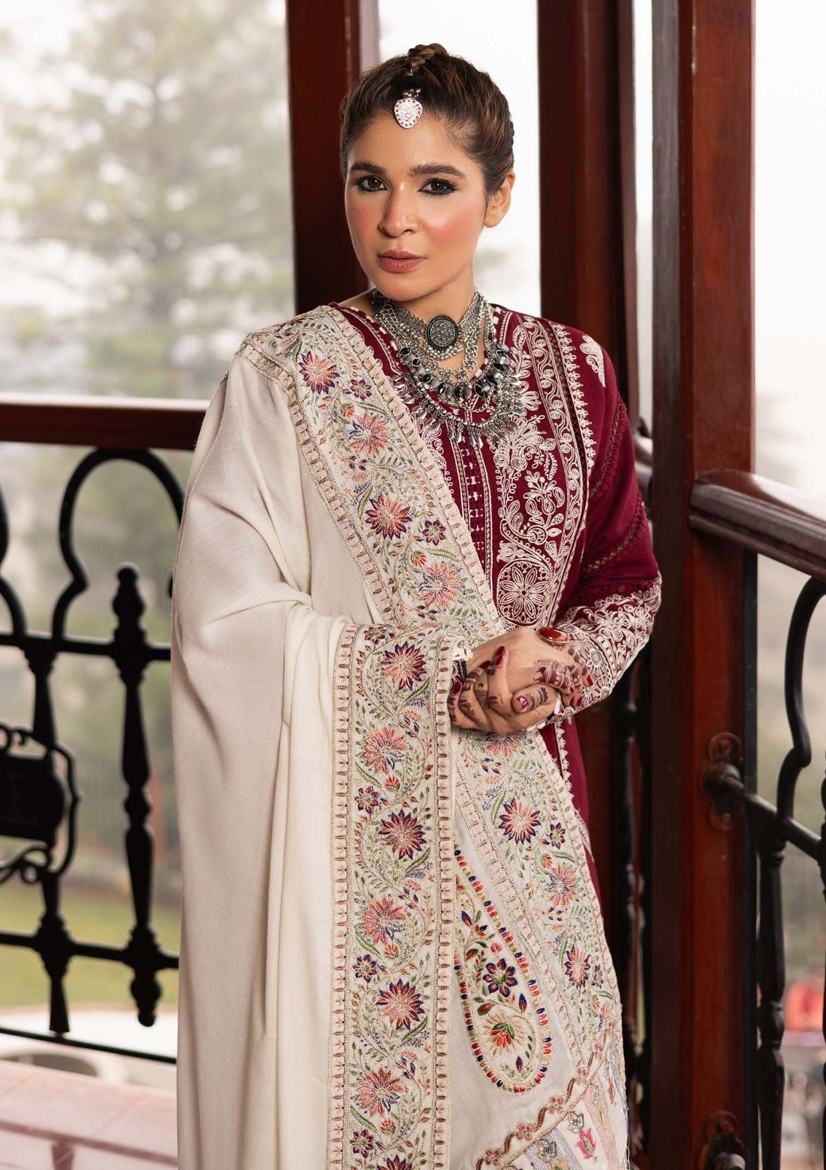 Winter Collection - Maryam Hussain - Winter Shawl 24 - D#8 - Jade