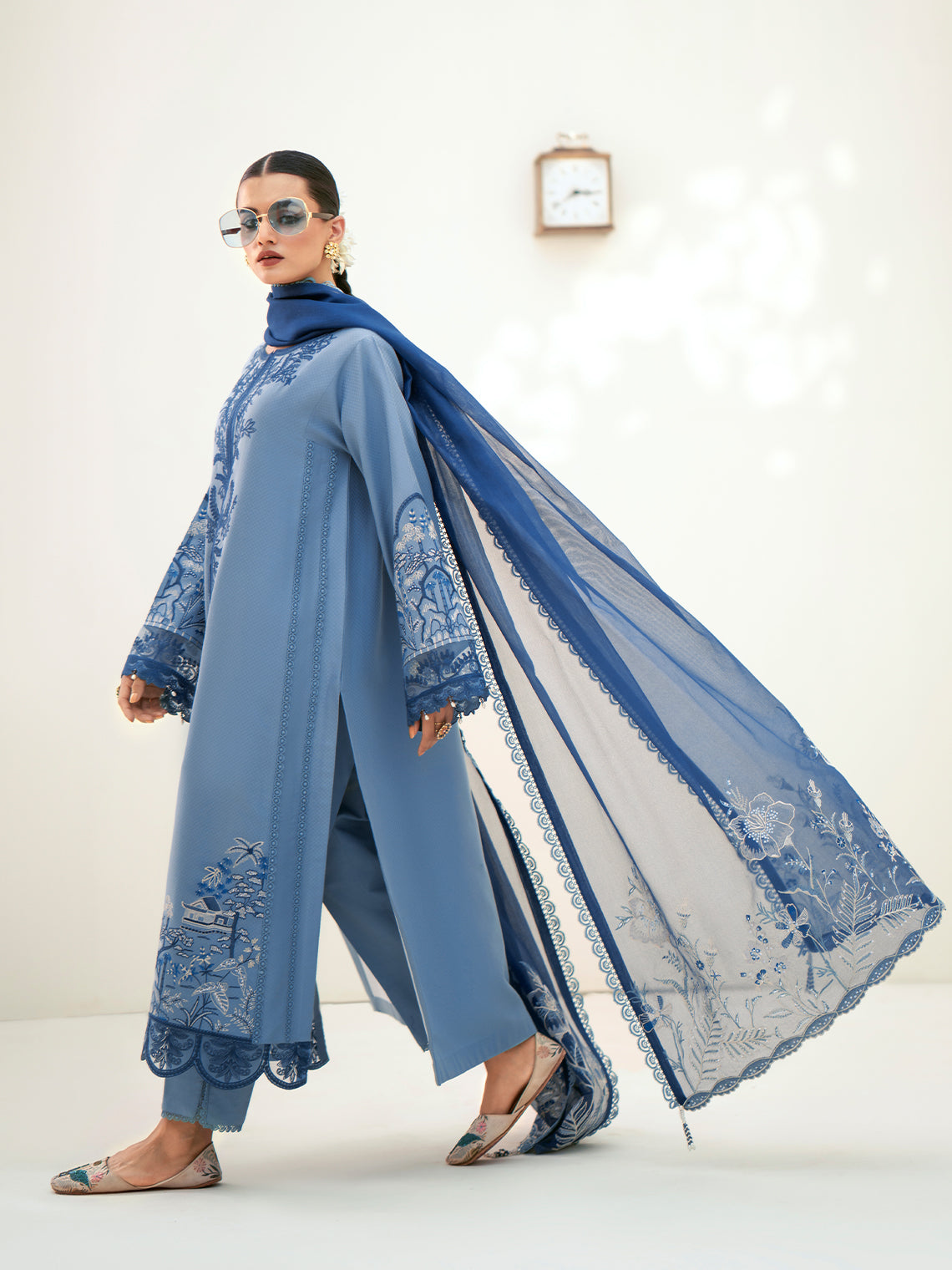Fozia Khalid | Eid Edit 24 | Aquamarine - Official Fozia Khalid stockist in UK - Sakeena London