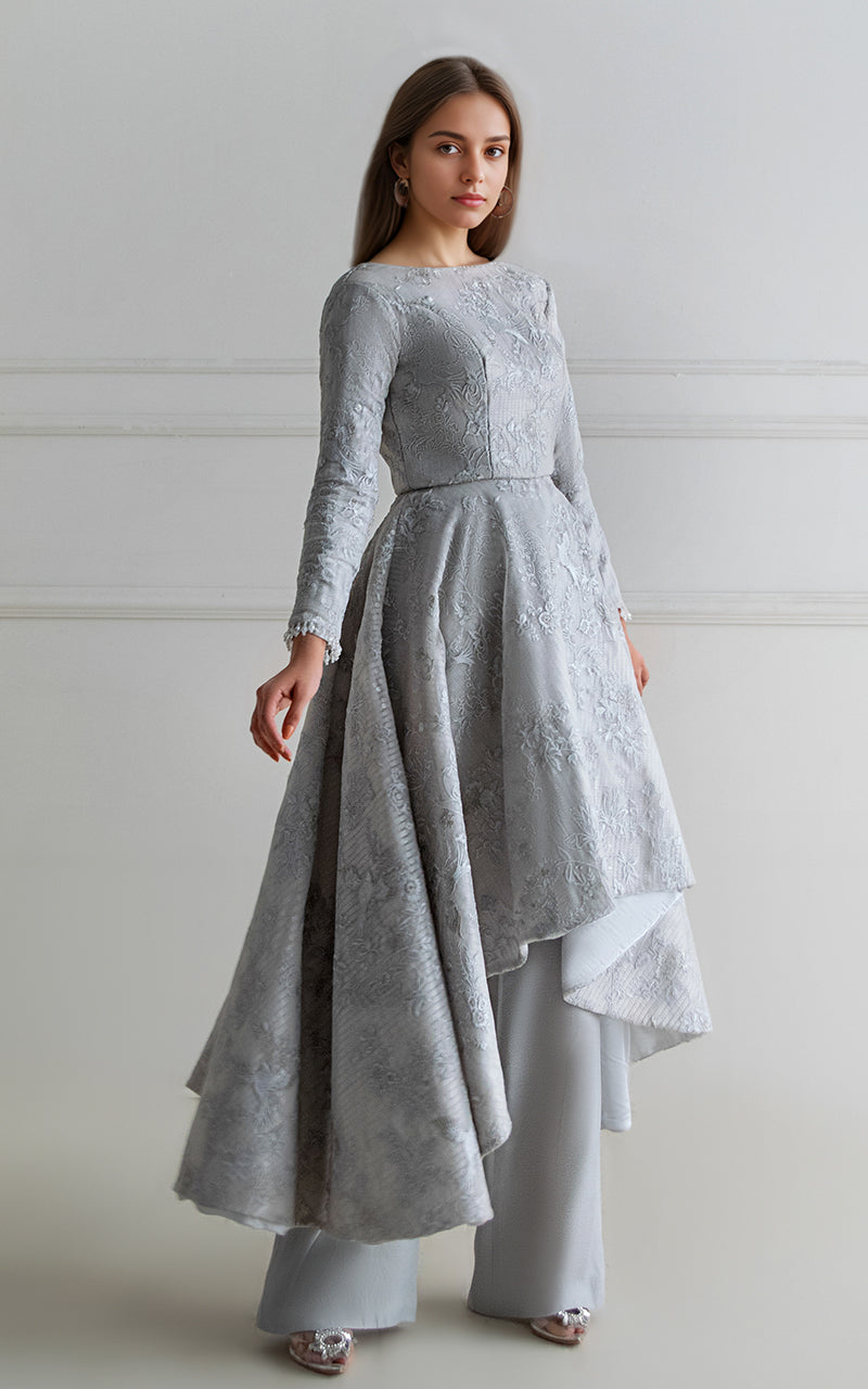 Threads and Motifs | Formal Dresses 25 | Organza Embroidered Dress - Official Threads and Motifs stockist in UK - Sakeena London