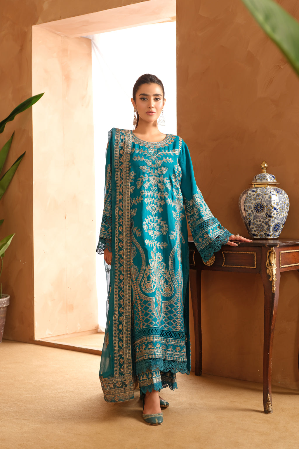 Johra | Shah Jahan Embroidered Viscose | JH-264-SJ - Official Johra stockist in UK - Sakeena London