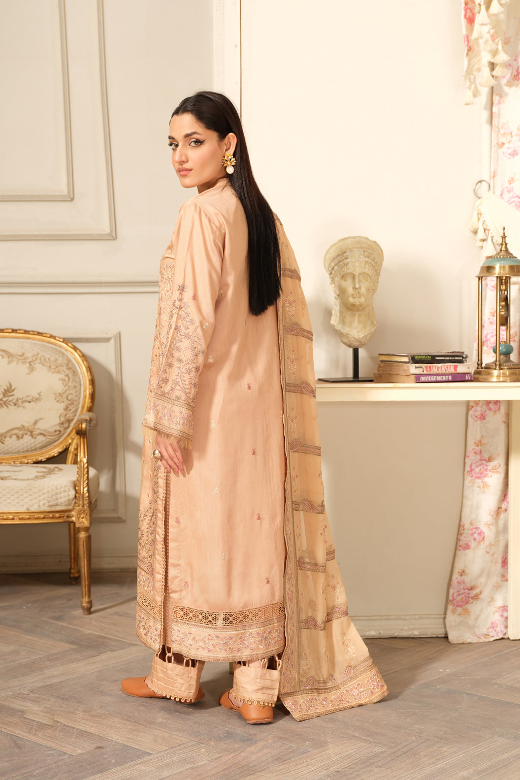 Johra | Silsila Embroidered Viscose | JH-254-SIL - Official Johra stockist in UK - Sakeena London