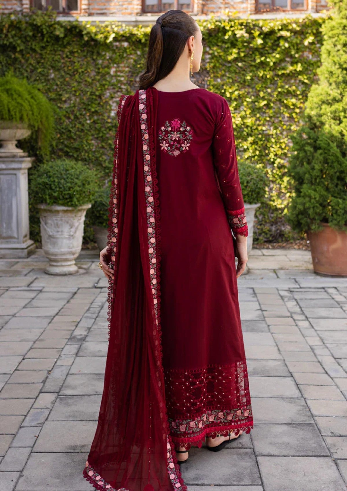 Lawn - Marjjan - Ruhi - Unstitched 25 - MLL-03 A (MAROON)