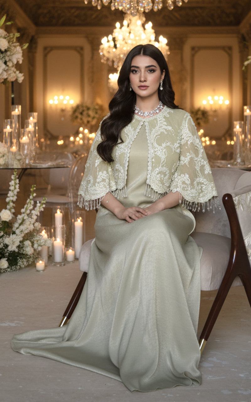 Threads and Motifs | Formal Dresses 25 | Embroidered Jacket With Dress - Official Threads and Motifs stockist in UK - Sakeena London