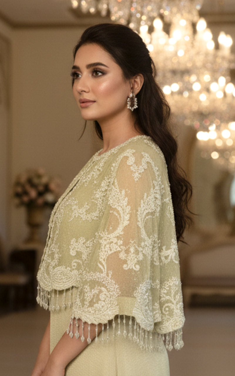 Threads and Motifs | Formal Dresses 25 | Embroidered Jacket With Dress - Official Threads and Motifs stockist in UK - Sakeena London