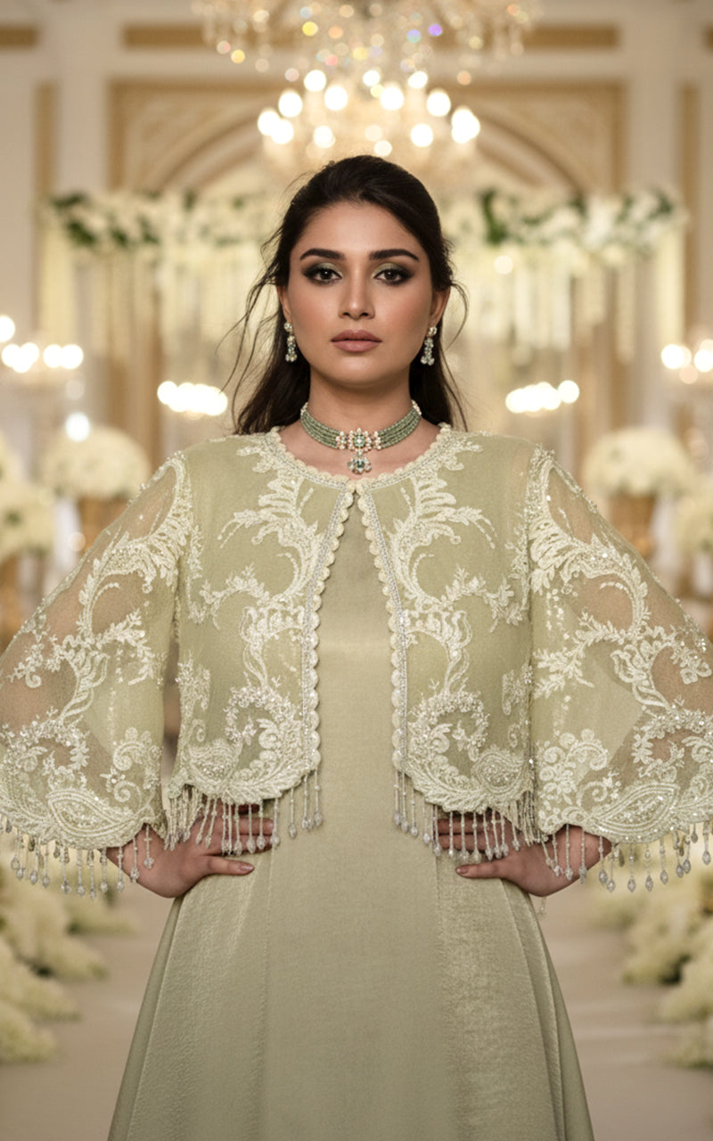 Threads and Motifs | Formal Dresses 25 | Embroidered Jacket With Dress - Official Threads and Motifs stockist in UK - Sakeena London