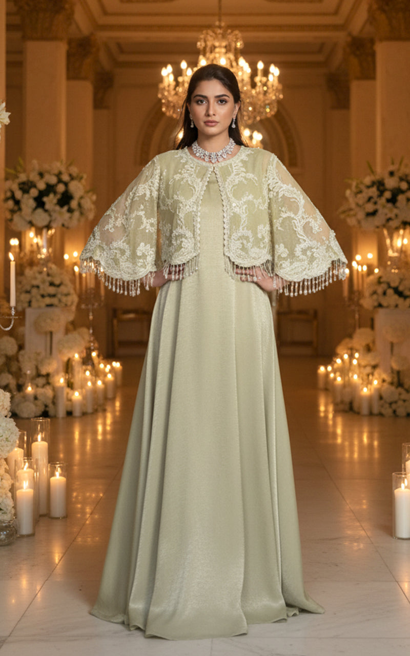 Threads and Motifs | Formal Dresses 25 | Embroidered Jacket With Dress - Official Threads and Motifs stockist in UK - Sakeena London