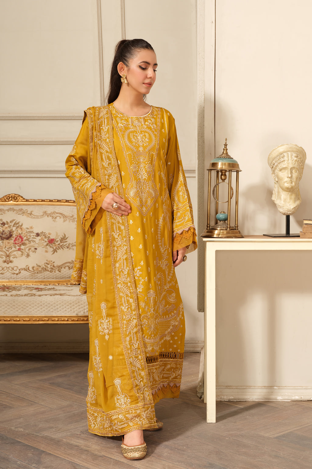 Johra | Silsila Embroidered Viscose | JH-257-SIL - Official Johra stockist in UK - Sakeena London