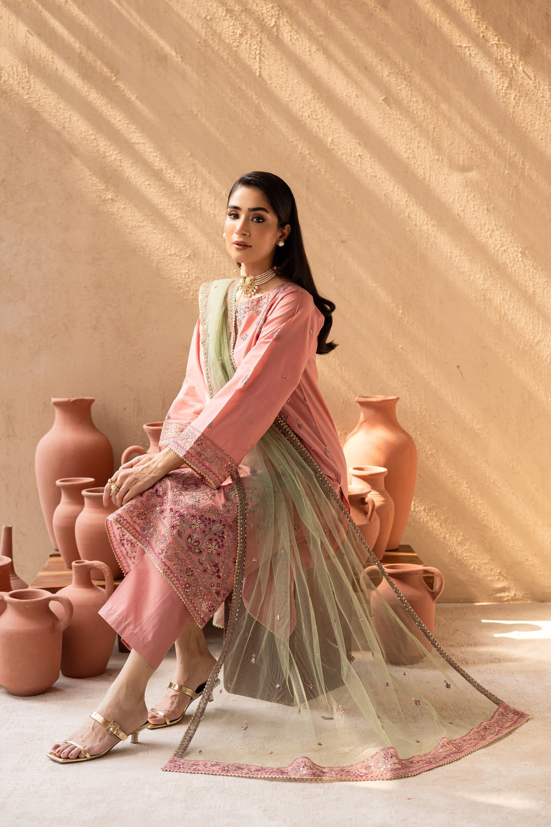 Batik | Nyra Embroidered Summer Solids | Anastasia - Official Batik stockist in UK - Sakeena London