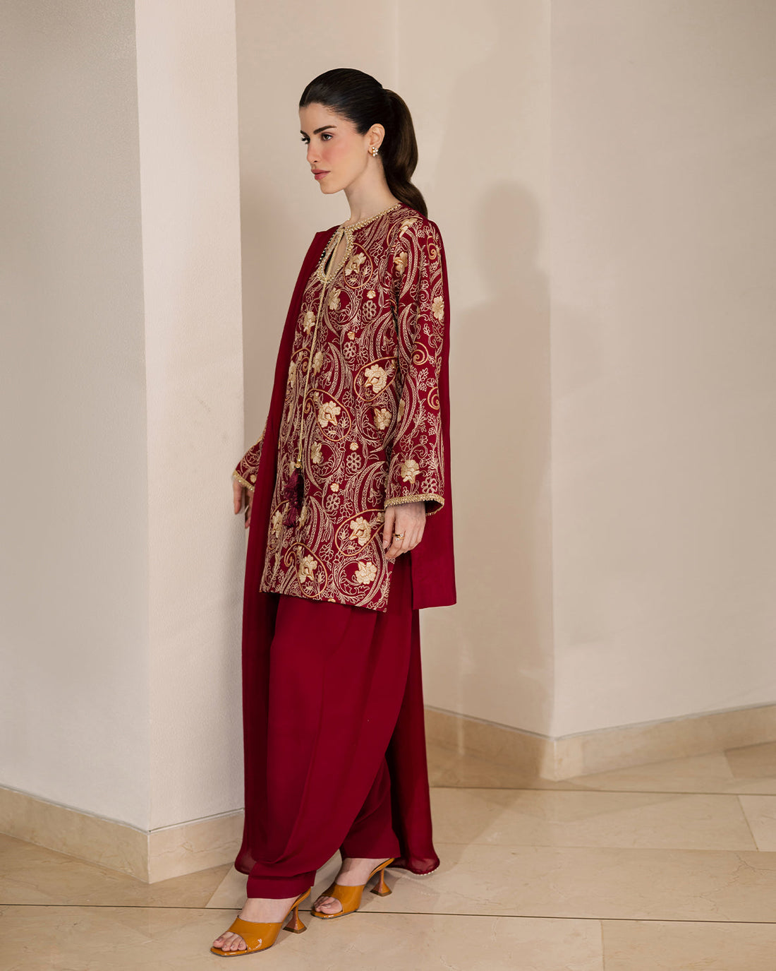 Sadaf Fawad Khan | Eva Luxury Pret 26 | Claret