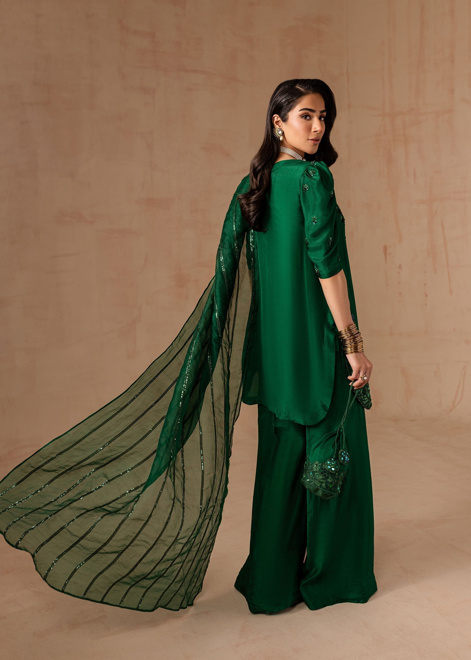 Maria Osama Khan | Noir Bliss Luxury Formals | Emerald Green - Official Maria Osama Khan stockist in UK - Sakeena London