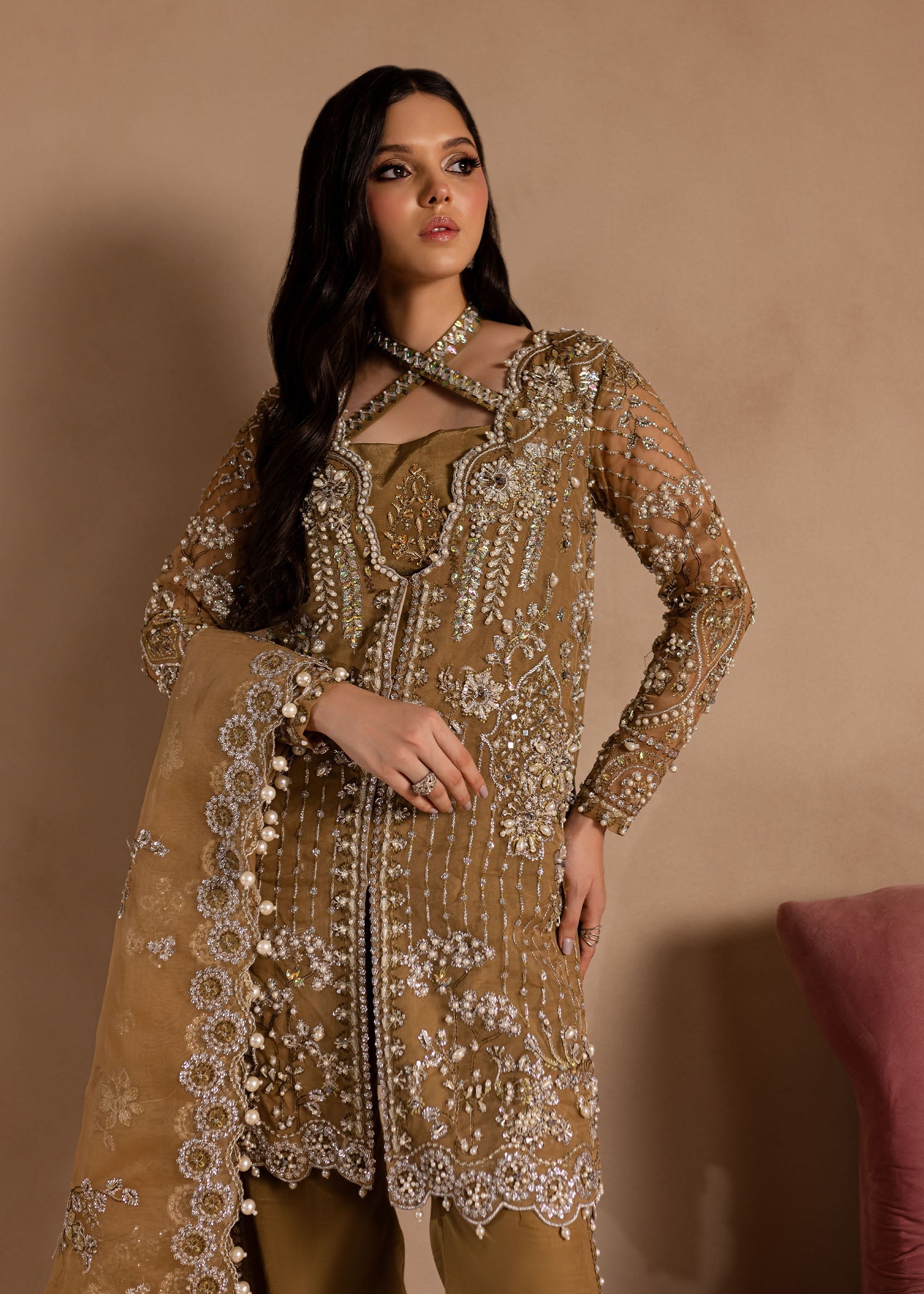 Maria Osama Khan | Lamhay Wedding Festive | Sabahat - Official Farasha stockist in UK - Sakeena London