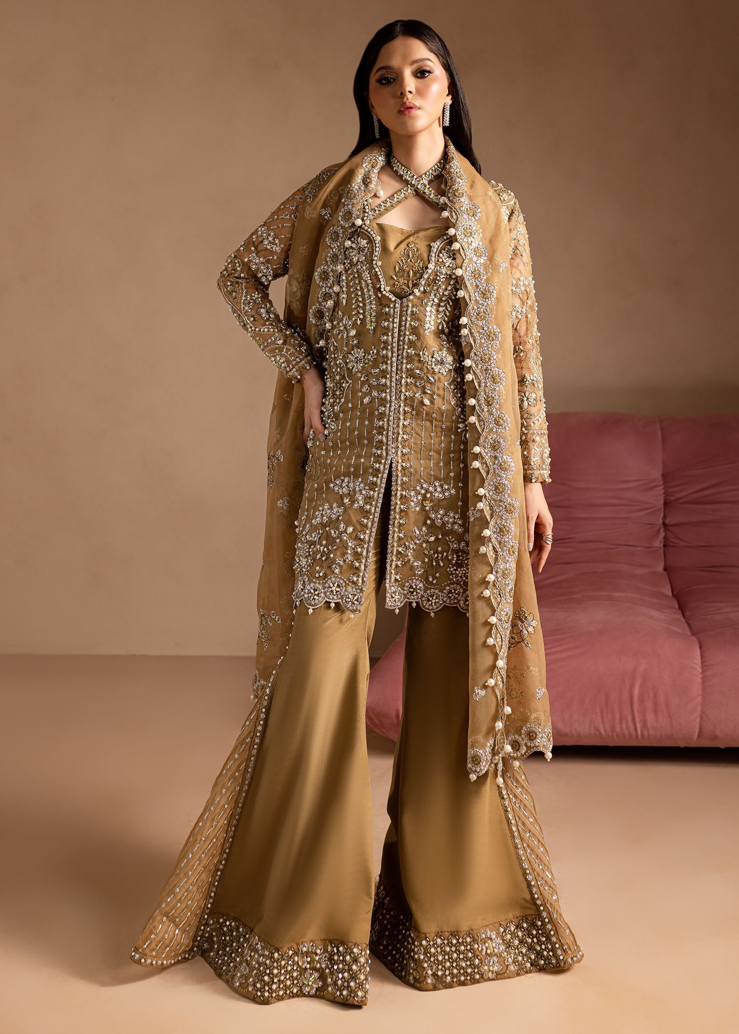 Maria Osama Khan | Lamhay Wedding Festive | Sabahat - Official Farasha stockist in UK - Sakeena London