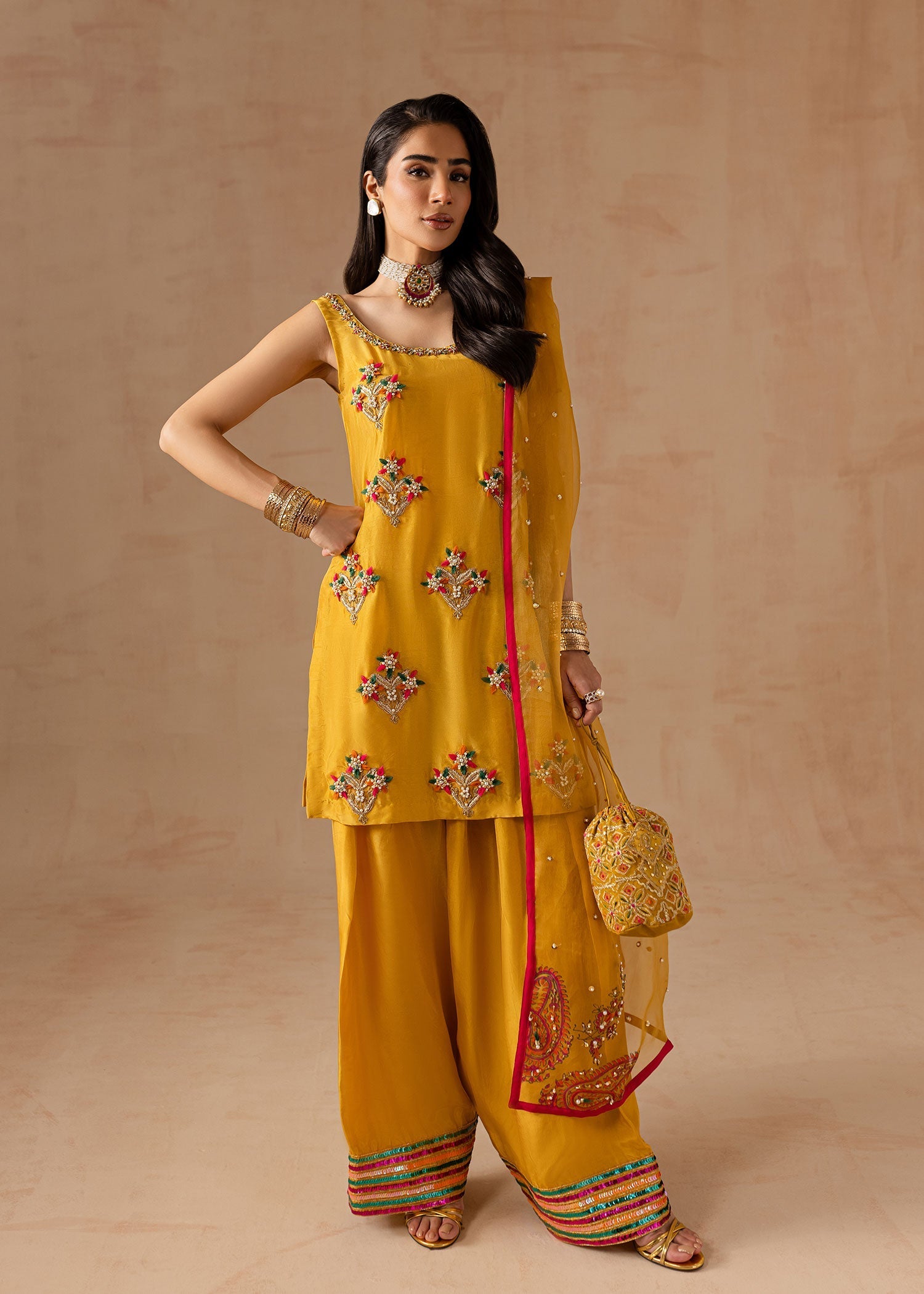 Maria Osama Khan | Noir Bliss Luxury Formals | Marigold Muse - Official Maria Osama Khan stockist in UK - Sakeena London