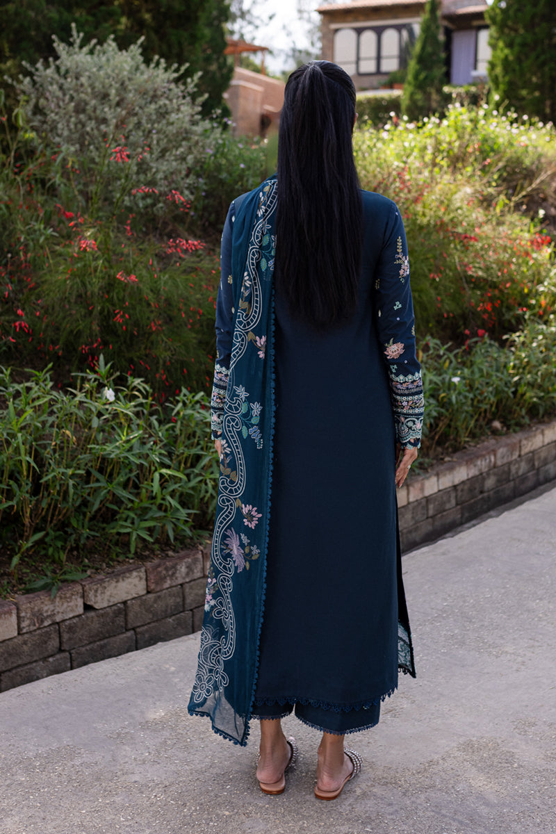 Qalamkar | Q Line Lawn 25 | QM-01 Bleu - Official Qalamkar stockist in UK - Sakeena London